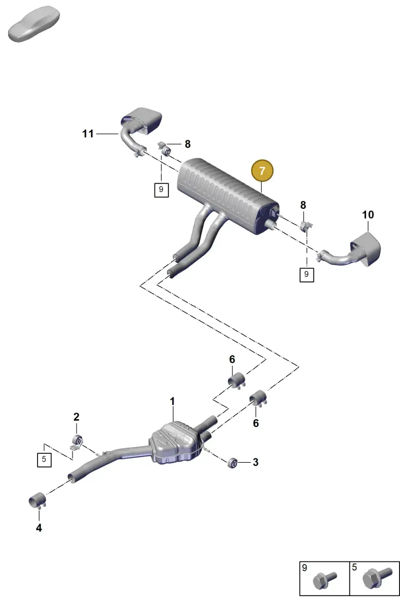 PAB253609B Porsche Rear Silencer