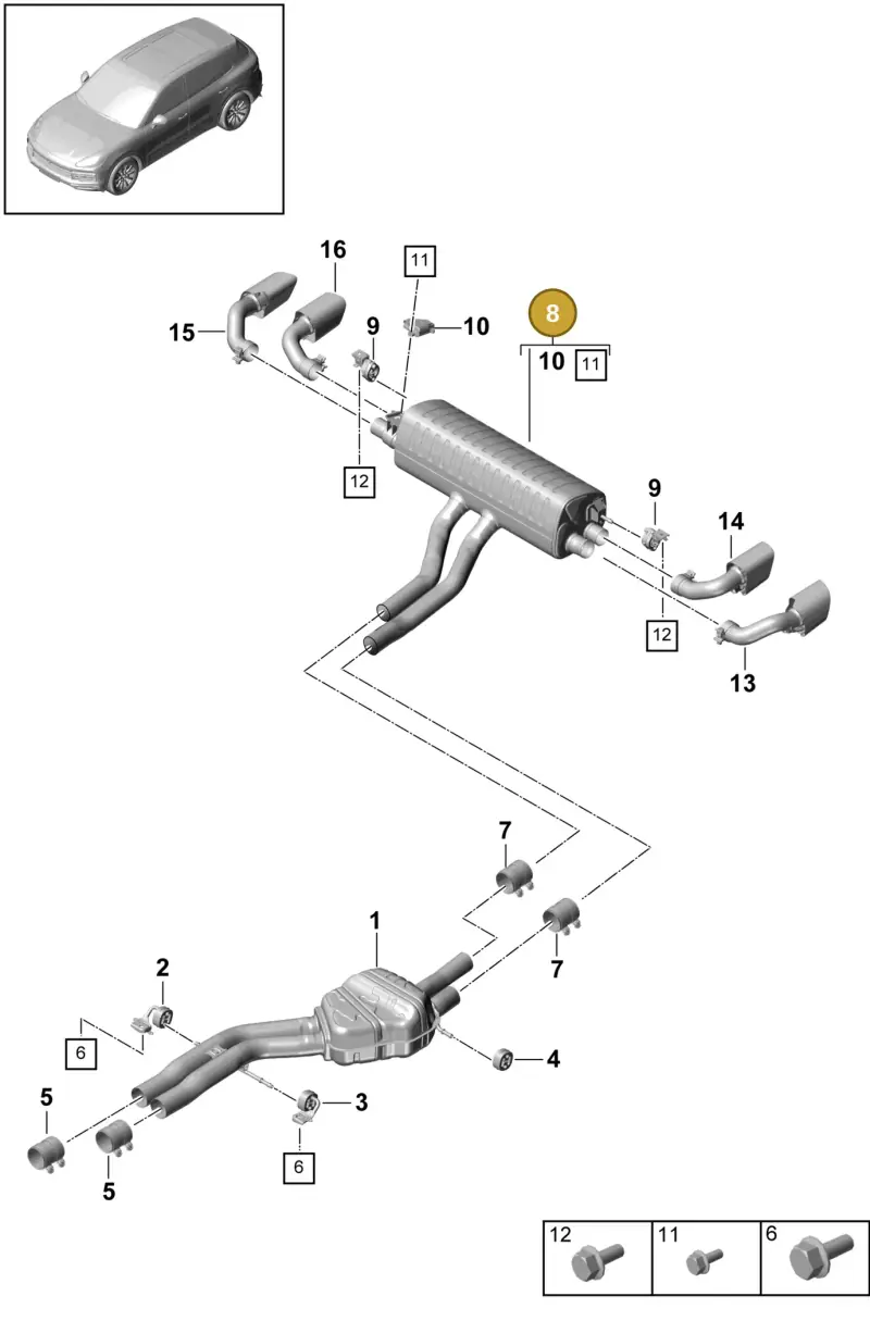PAB253609C Porsche Rear Silencer