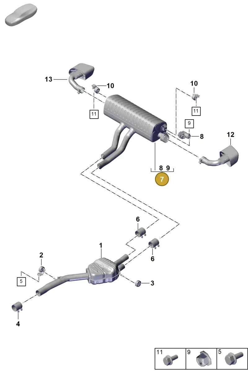PAB253609E Porsche Rear Silencer