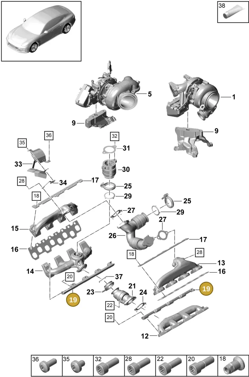 PAB253709 Porsche Angled Bracket