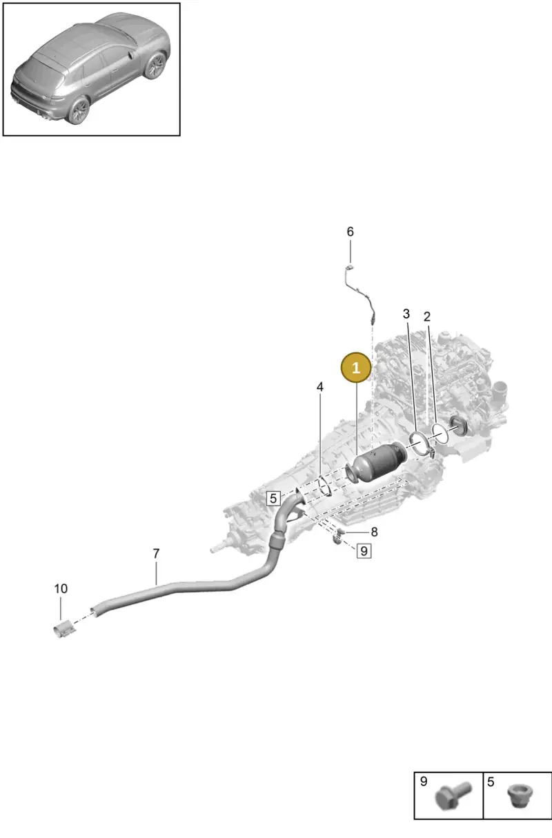 PAB254254X Porsche Catalytic Converter