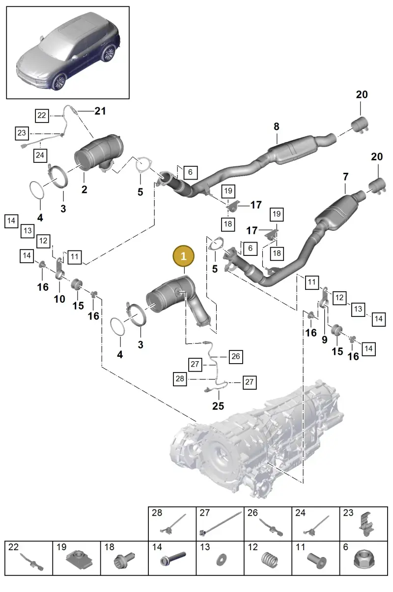 PAB254800B Porsche Exhaust Pipe
