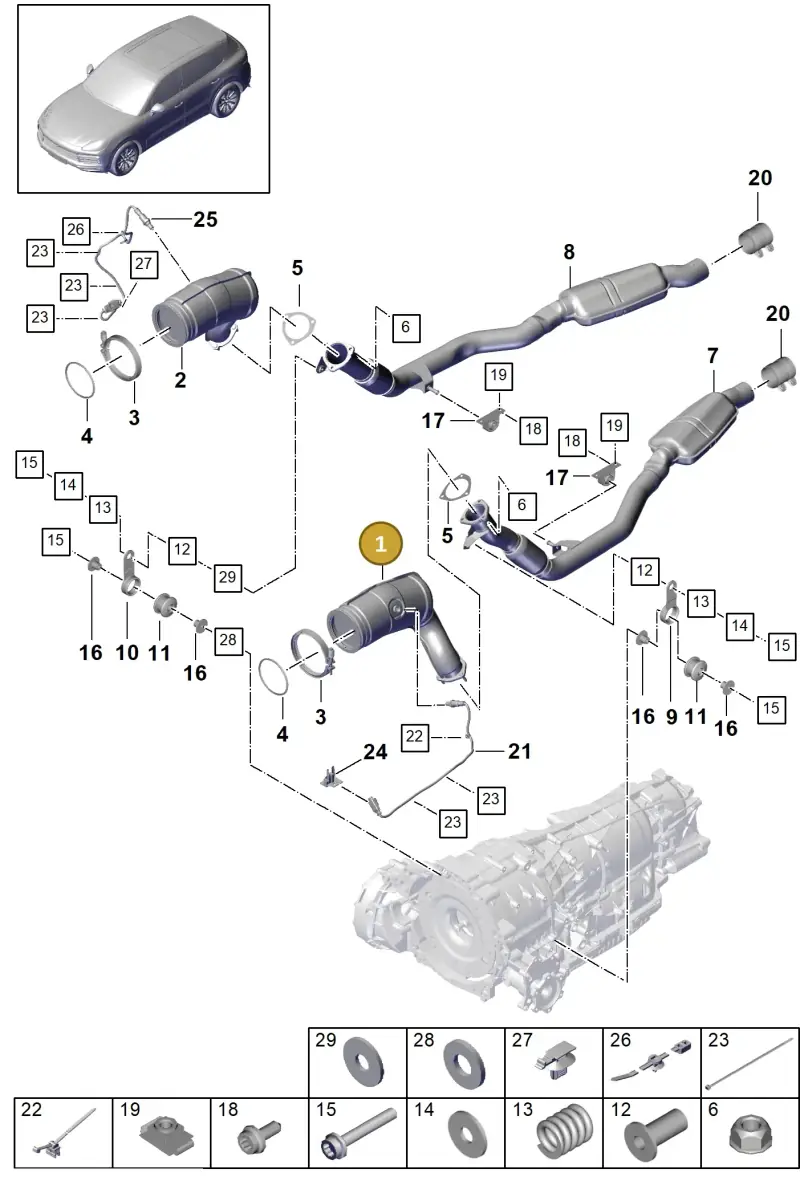 PAB254801X Porsche Exhaust Pipe