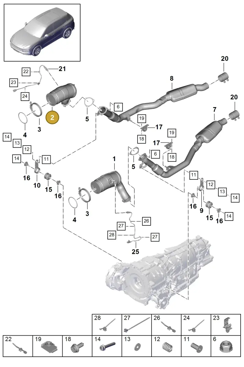 PAB254850A Porsche Exhaust Pipe