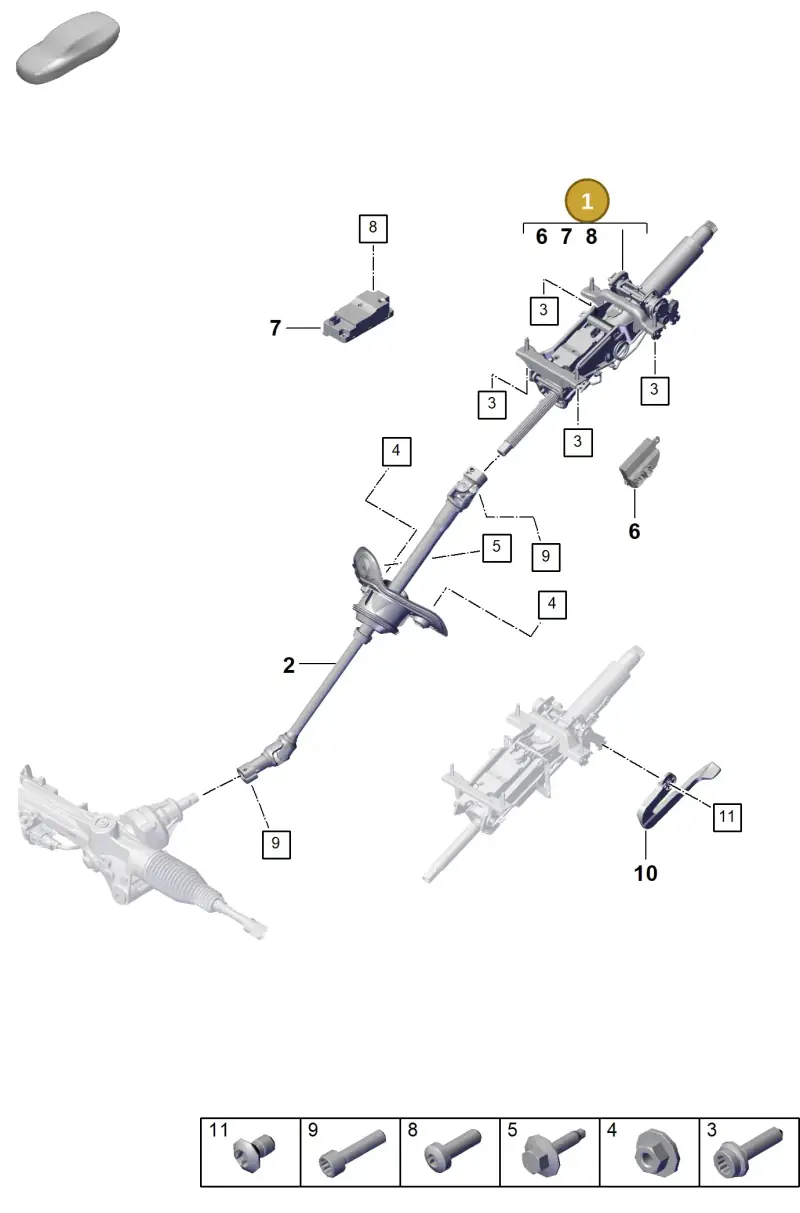 PAB419065E Porsche Steering Column