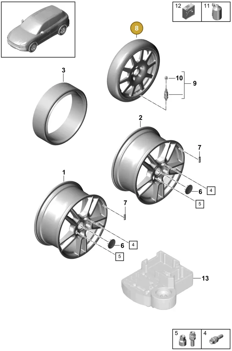 PAB60101001 Porsche Spare Wheel