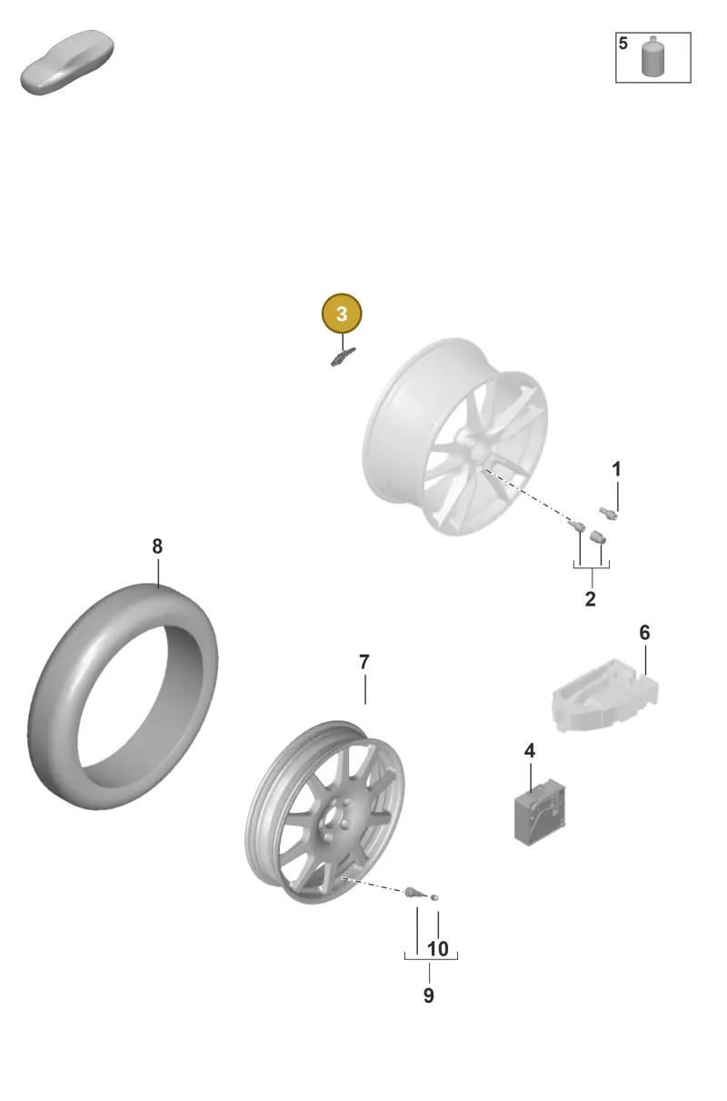PAB601187A Porsche Balancer Weight (Self-Adhesive)