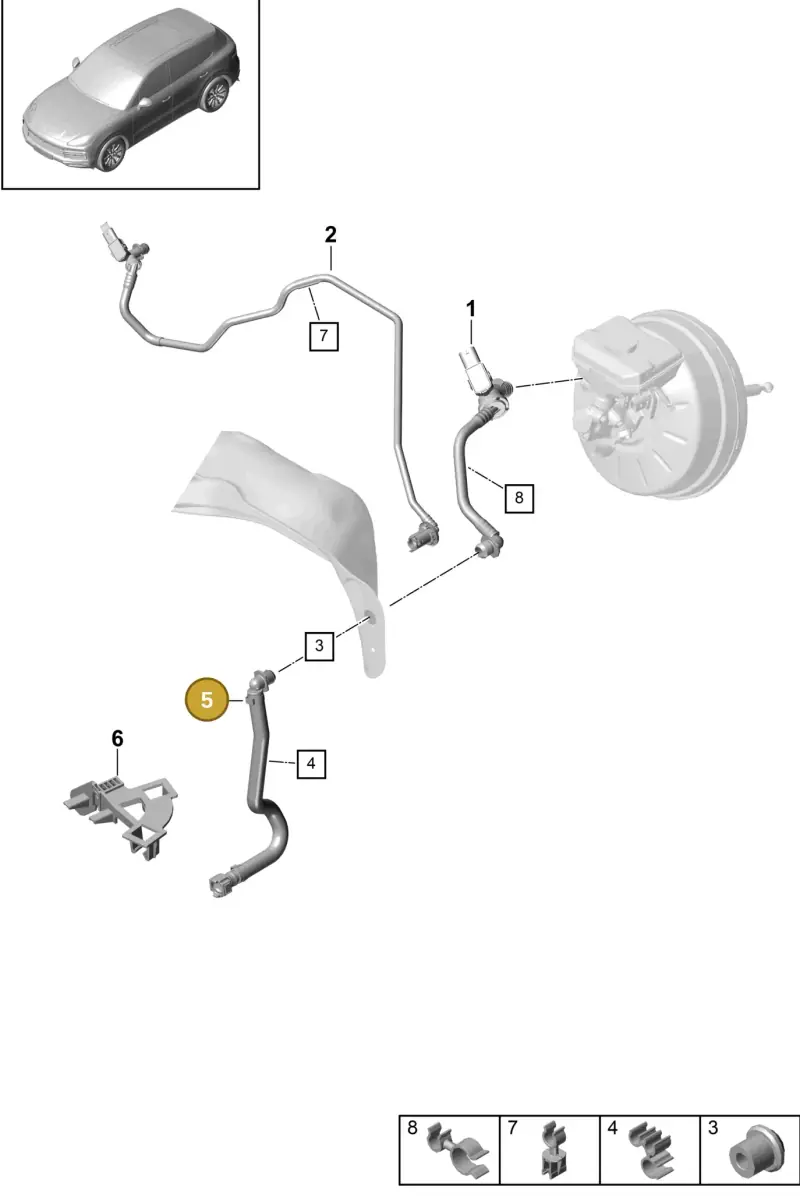 PAB61193150 Porsche Vacuum Line
