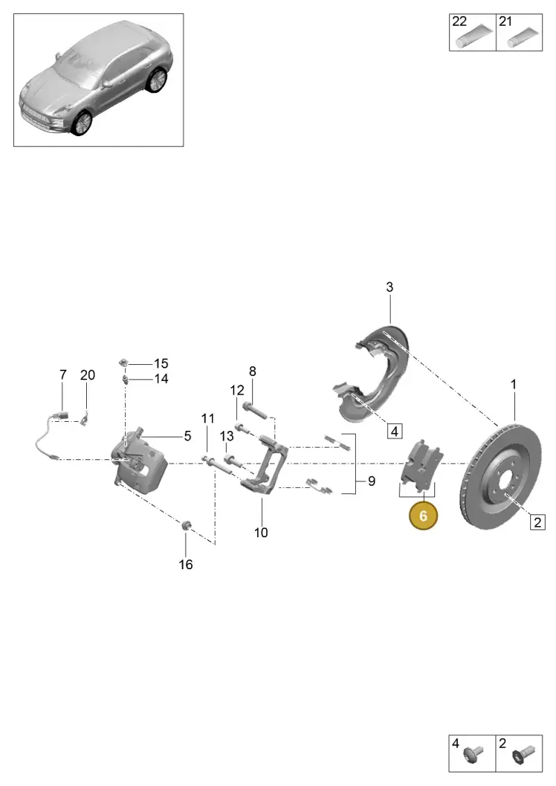 PAB698451 Porsche 1 Set of Brake Pads for Disk Brake