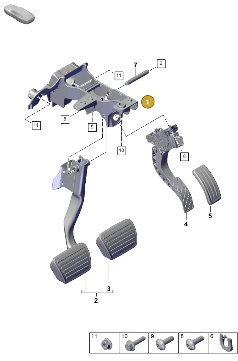 PAB72311701 Porsche Bracket for Pedal Cluster
