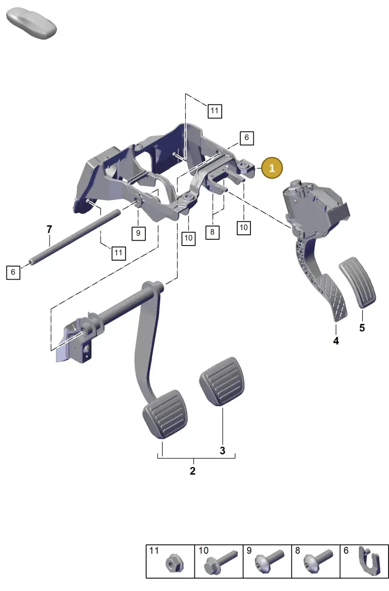 PAB72311710 Porsche Bracket for Pedal Cluster