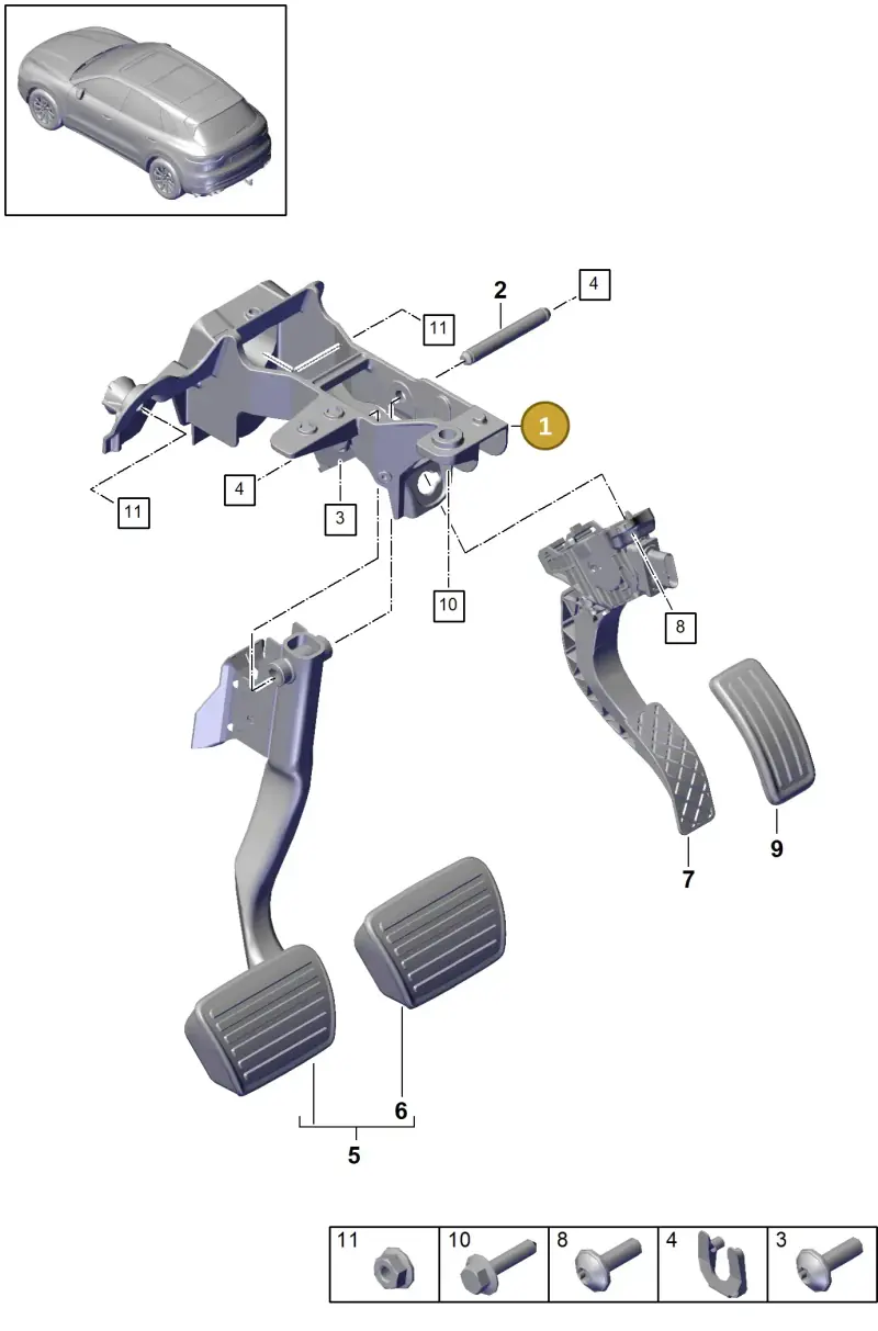 PAB723117 Porsche Bracket for Pedal Cluster
