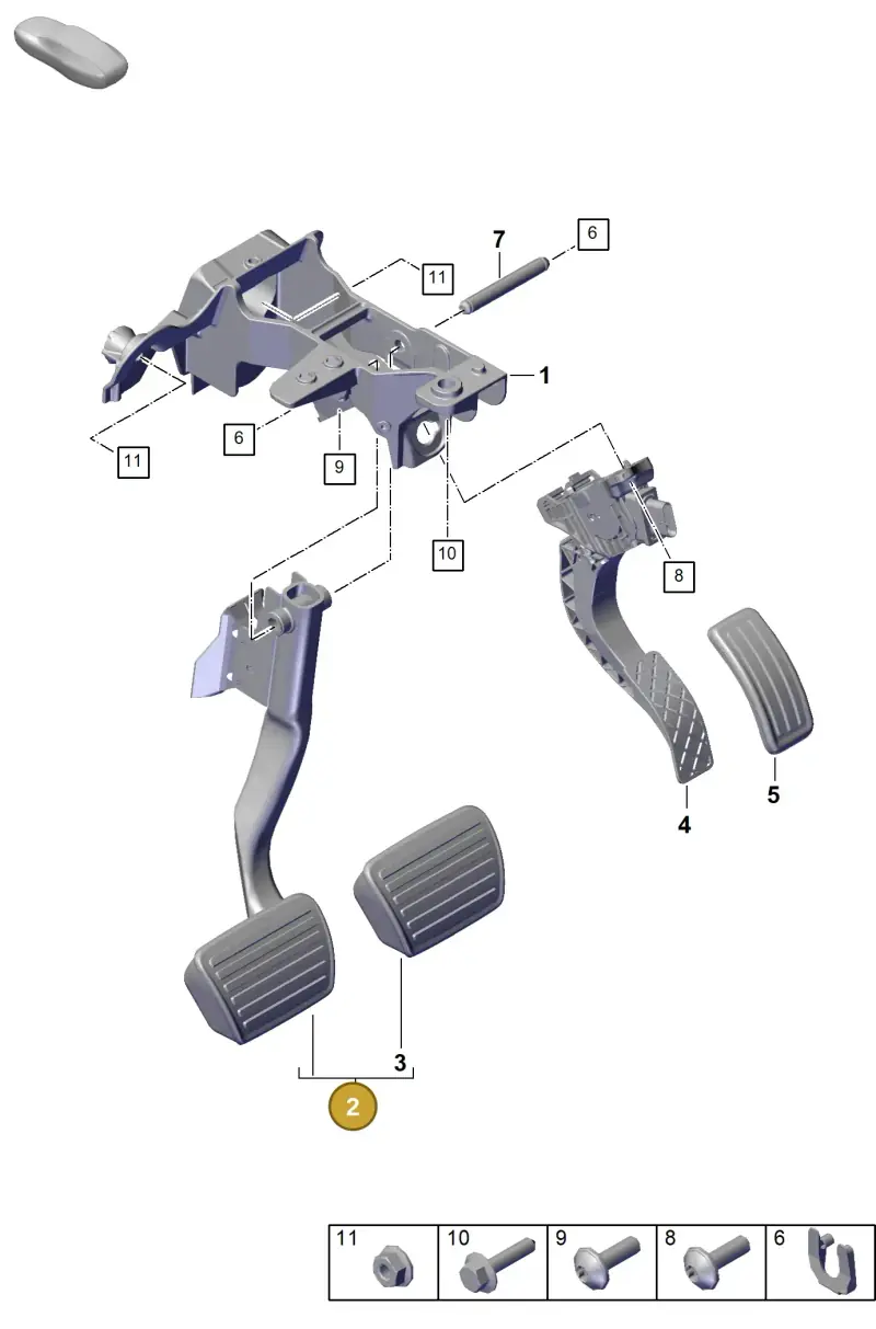 PAB723140 Porsche Brake Pedal