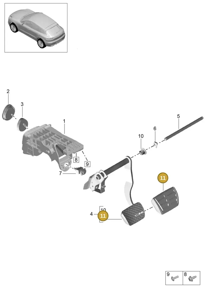PAB723173 Porsche Cap for Foot Brake Pedal
