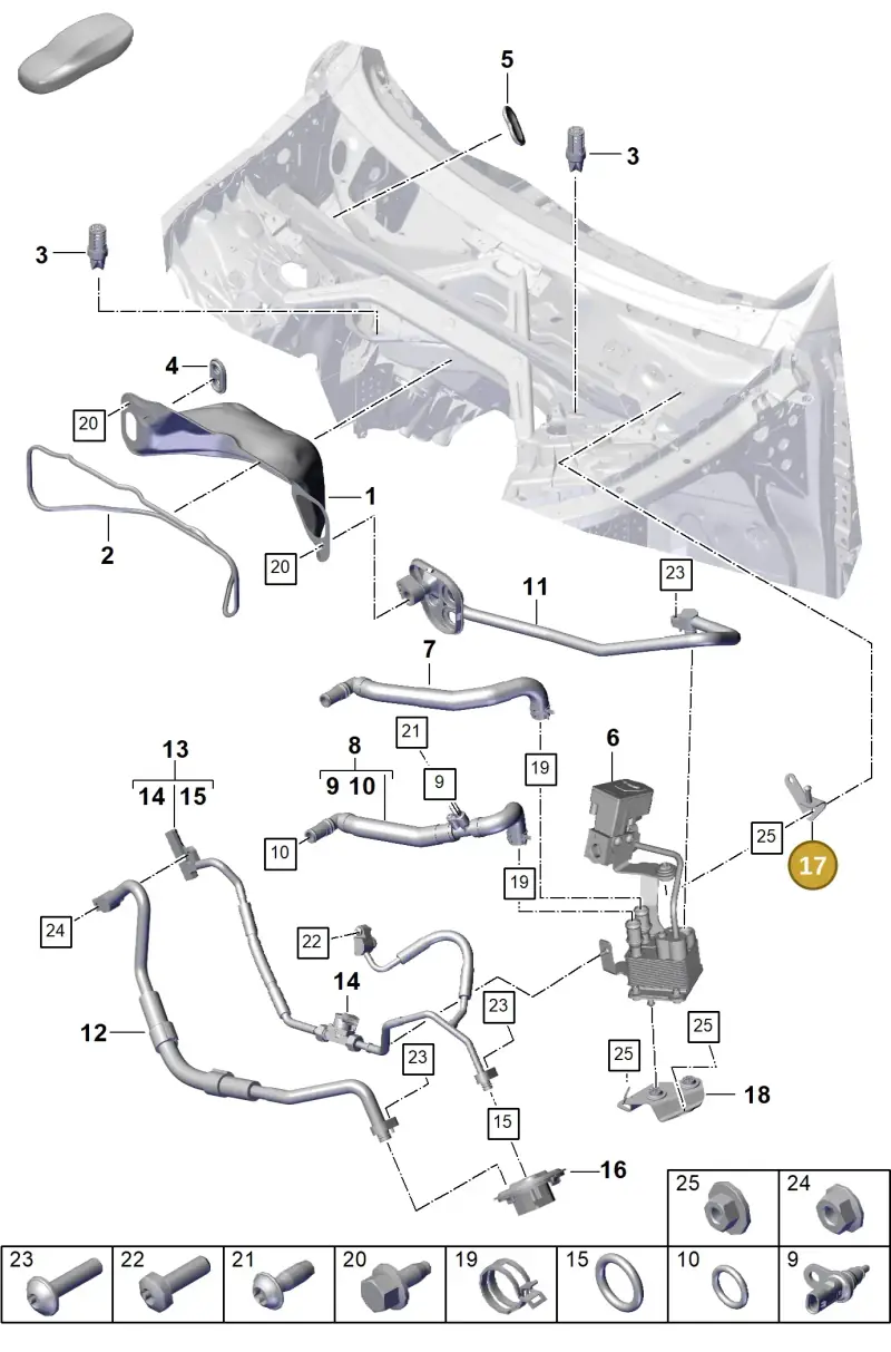 PAB82019500 Porsche Bracket for Heat Exchanger
