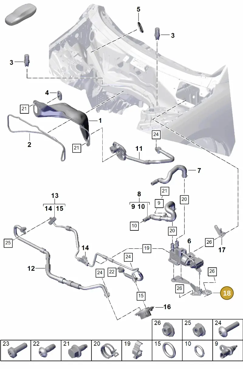 PAB82019560 Porsche Bracket for Heat Exchanger