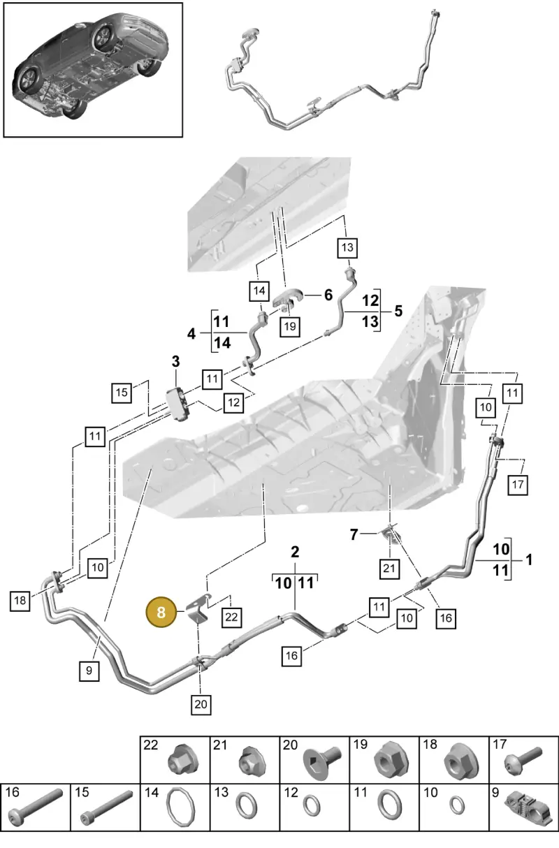 PAB82076910 Porsche Bracket