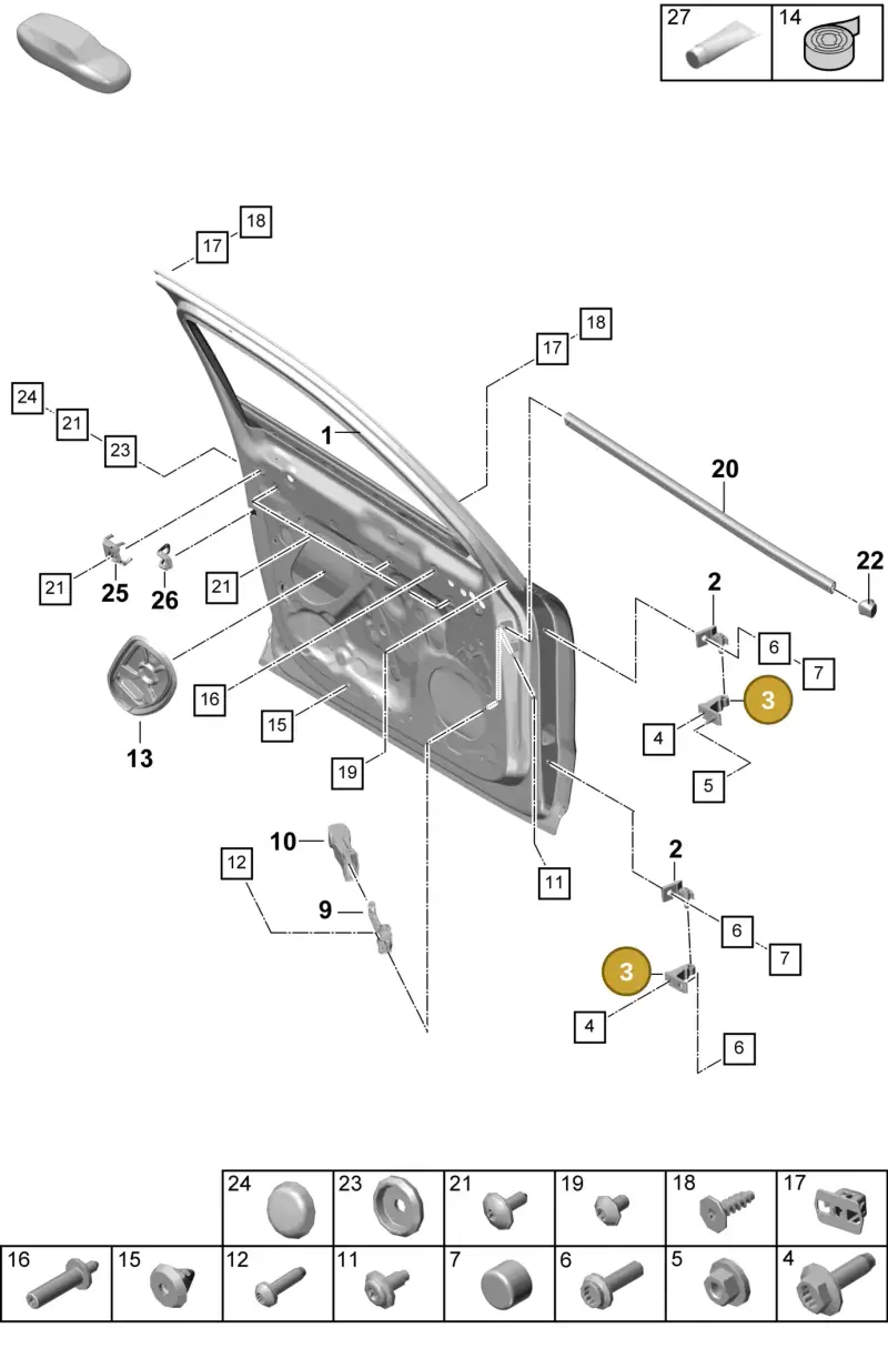 PAB831403 Porsche Door Hinge