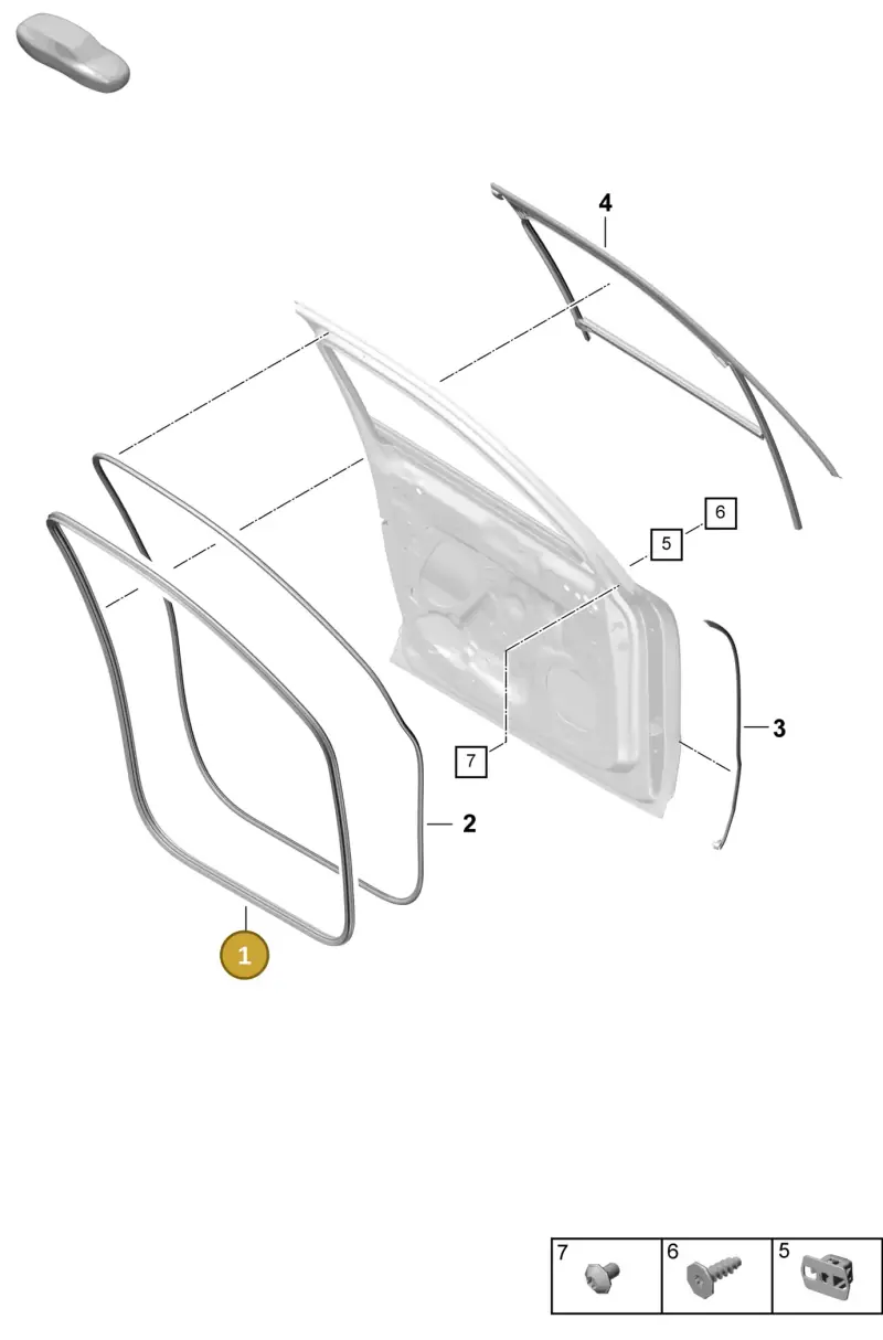 PAB831721B Porsche Door Seal