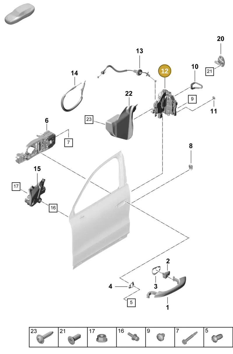 PAB837015E Porsche Door Lock