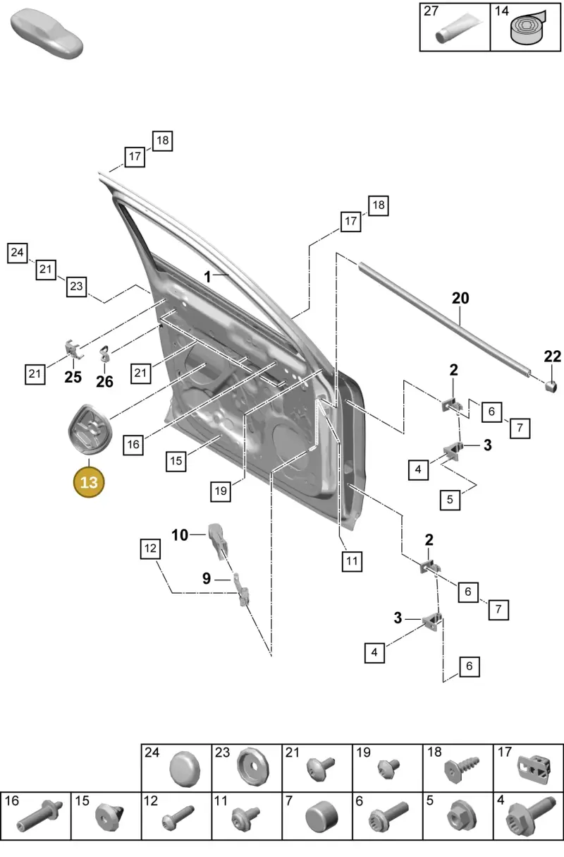 PAB837915 Porsche Cover for Door