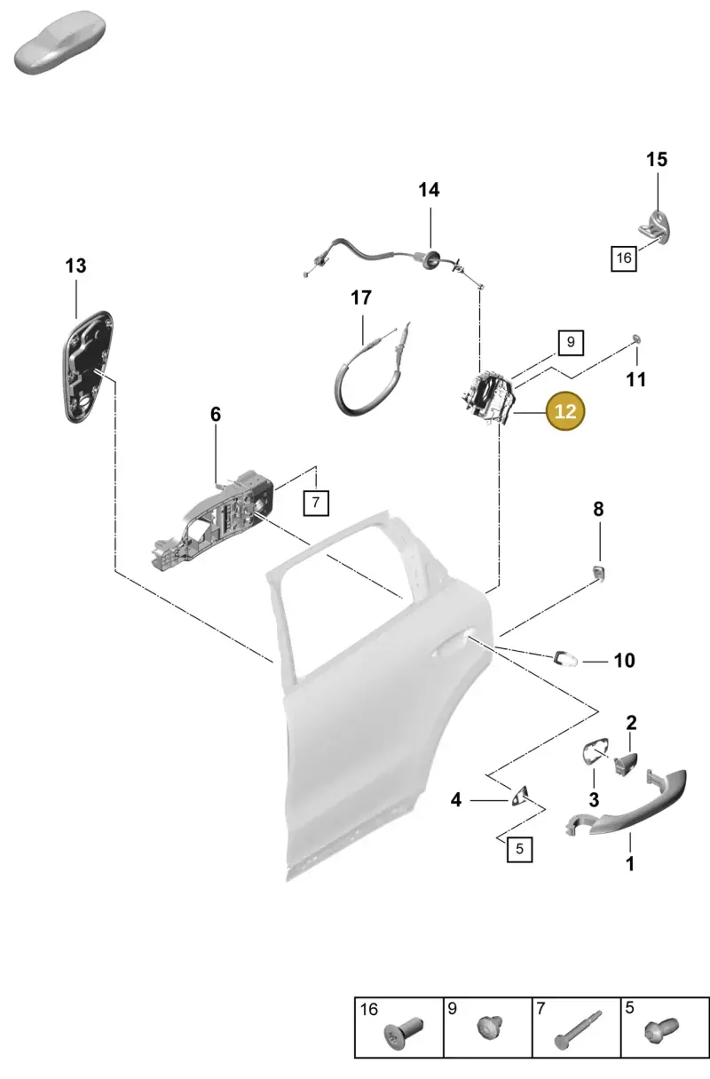 PAB839016B Porsche Door Lock