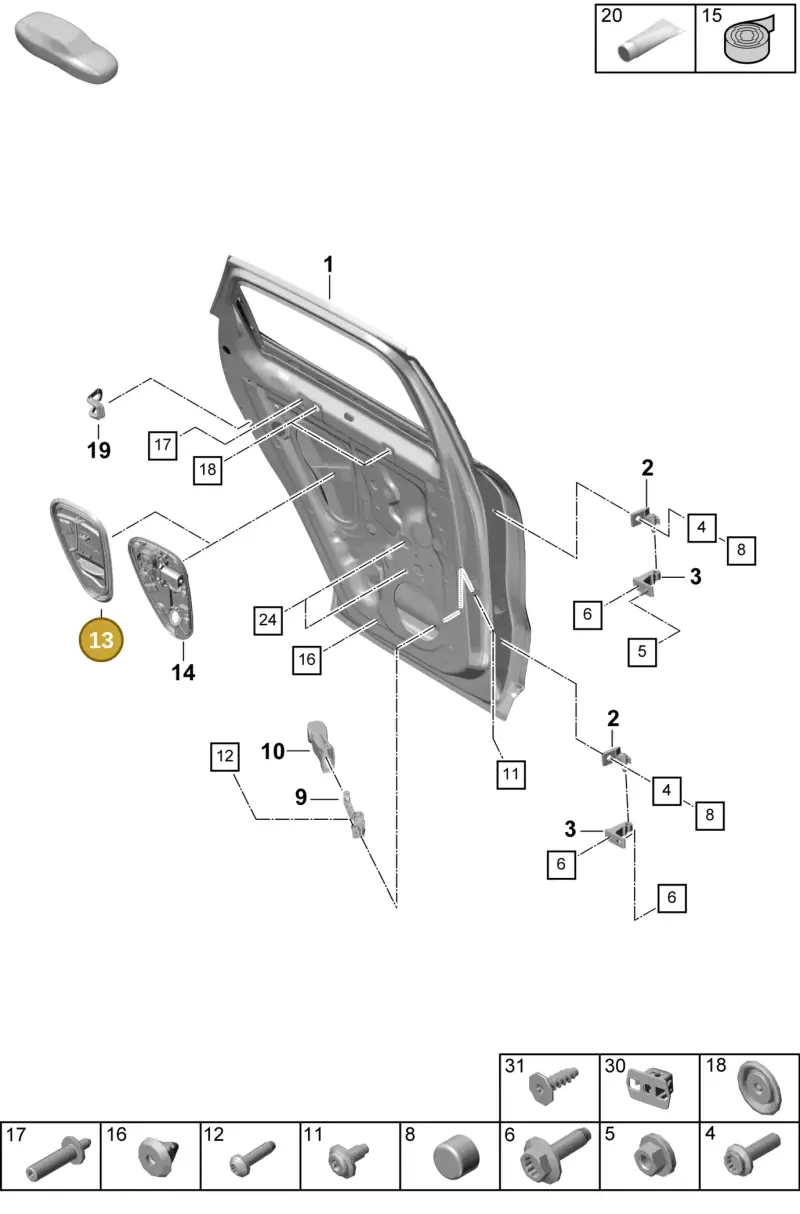PAB839915 Porsche Cover for Door