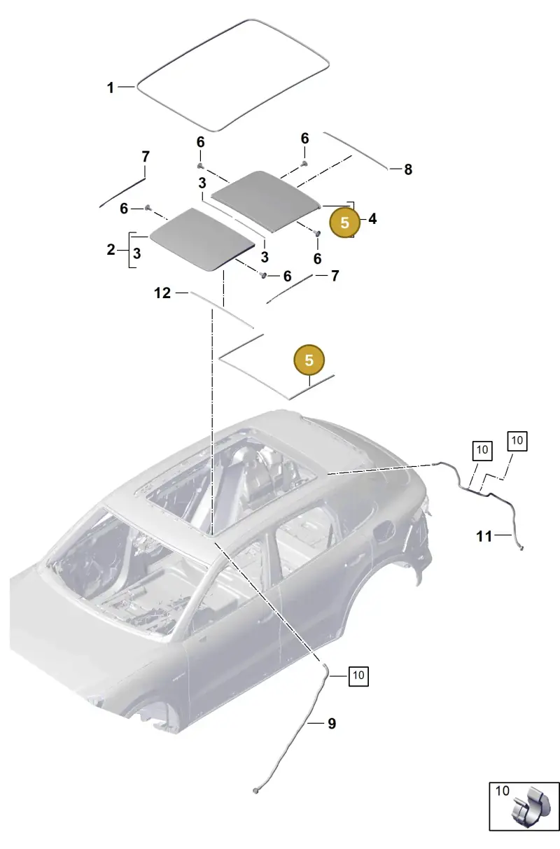 PAB877297 Porsche Seal for Glass Cover
