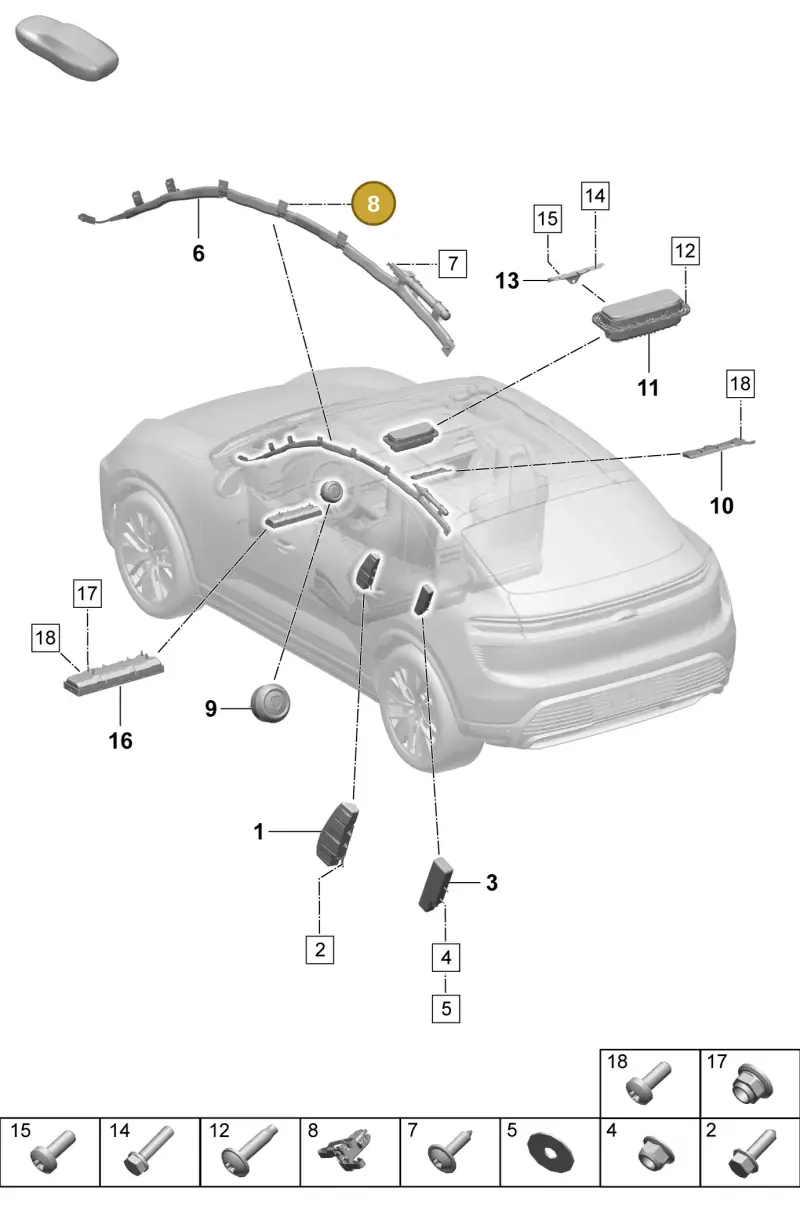 PAB881090 Porsche Clip