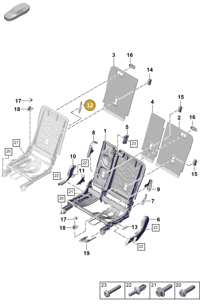 PAB885318501E0 Porsche Trim (Black 1E0)