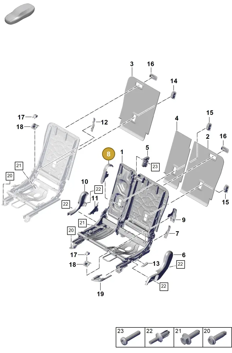 PAB885780001E0 Porsche Trim (Black 1E0)