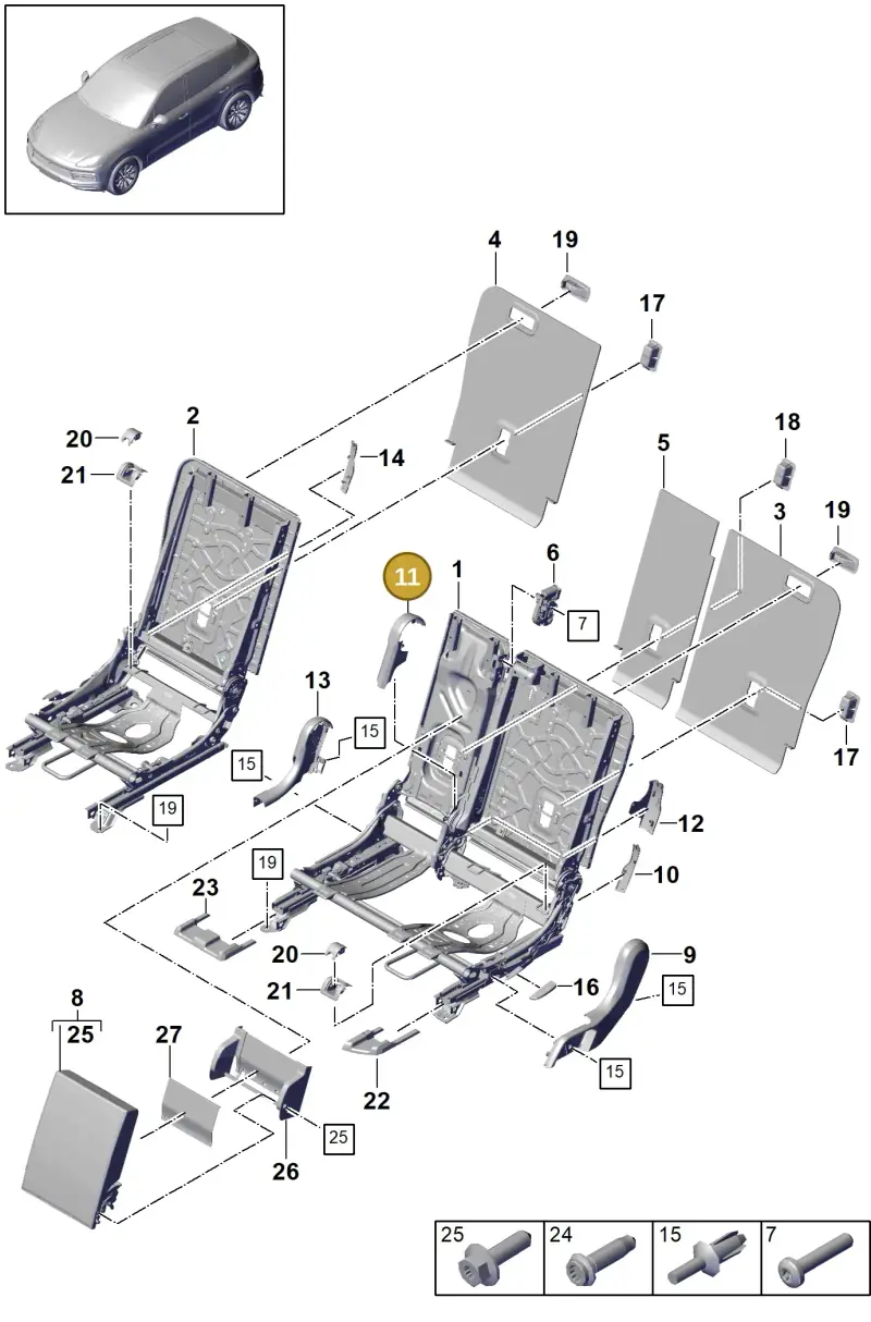 PAB88578000OL8 Porsche Trim (Chalk OL8)