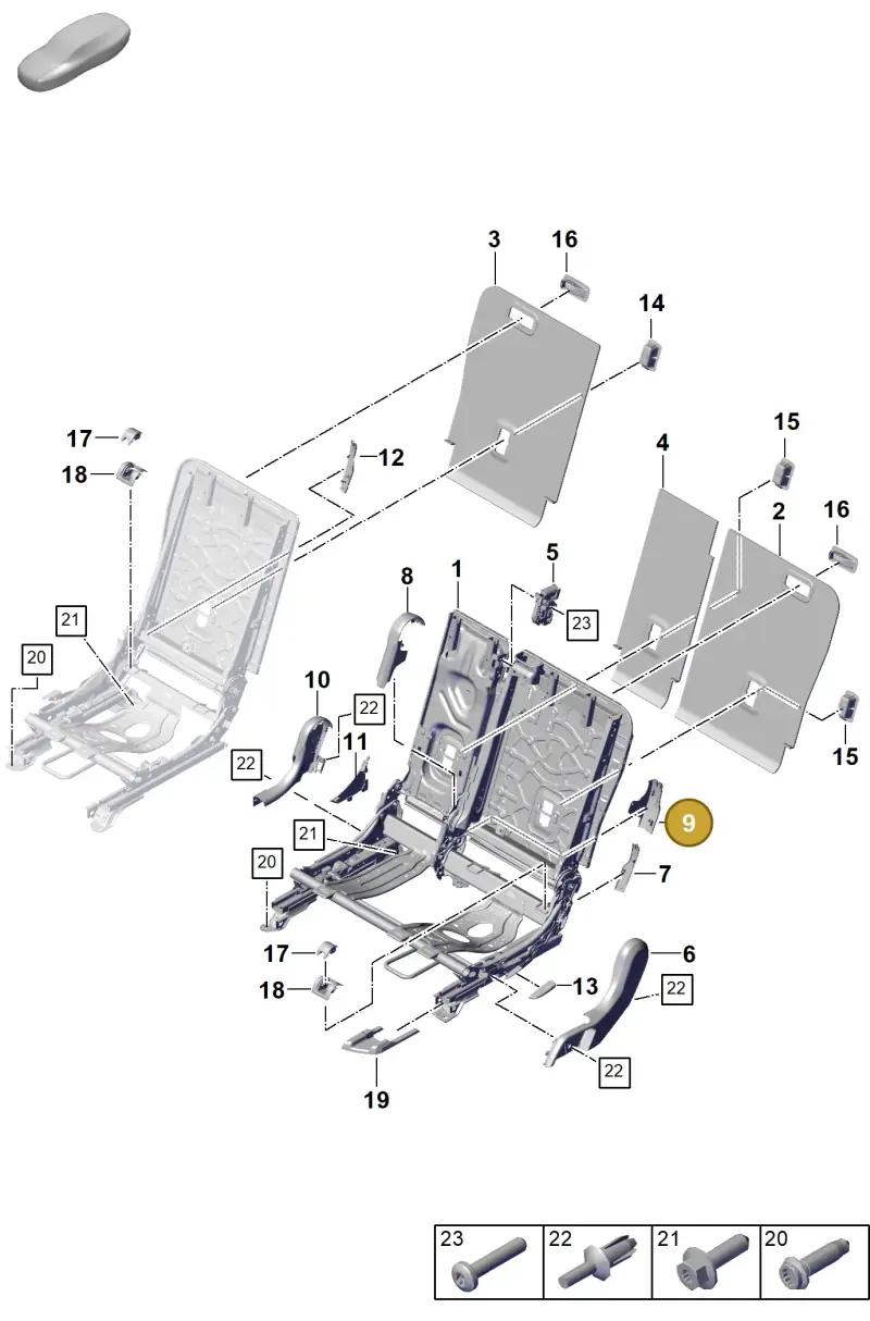PAB885782001E0 Porsche Trim (Black 1E0)