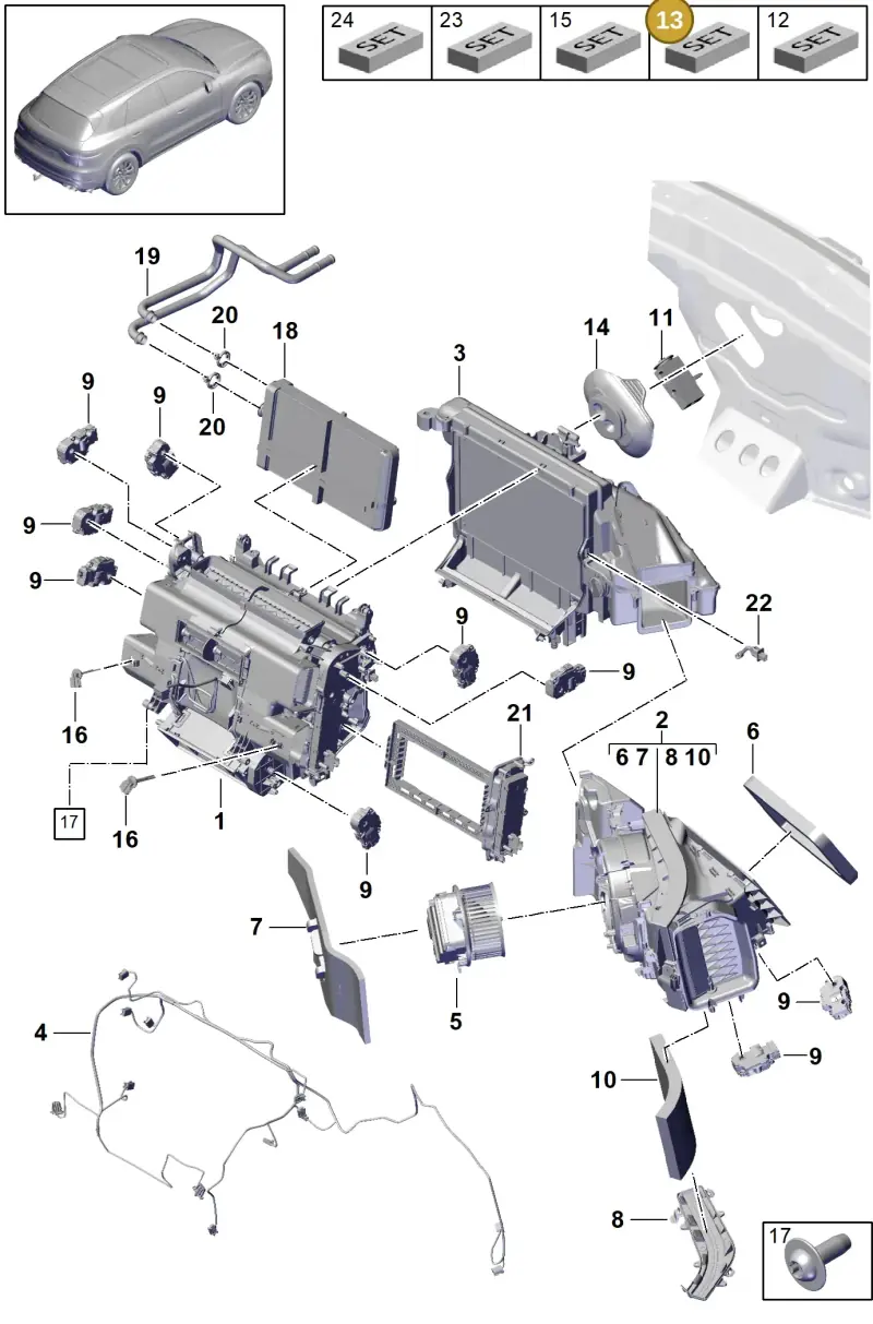PAB89803700 Porsche Parts Set for Expansion Valve