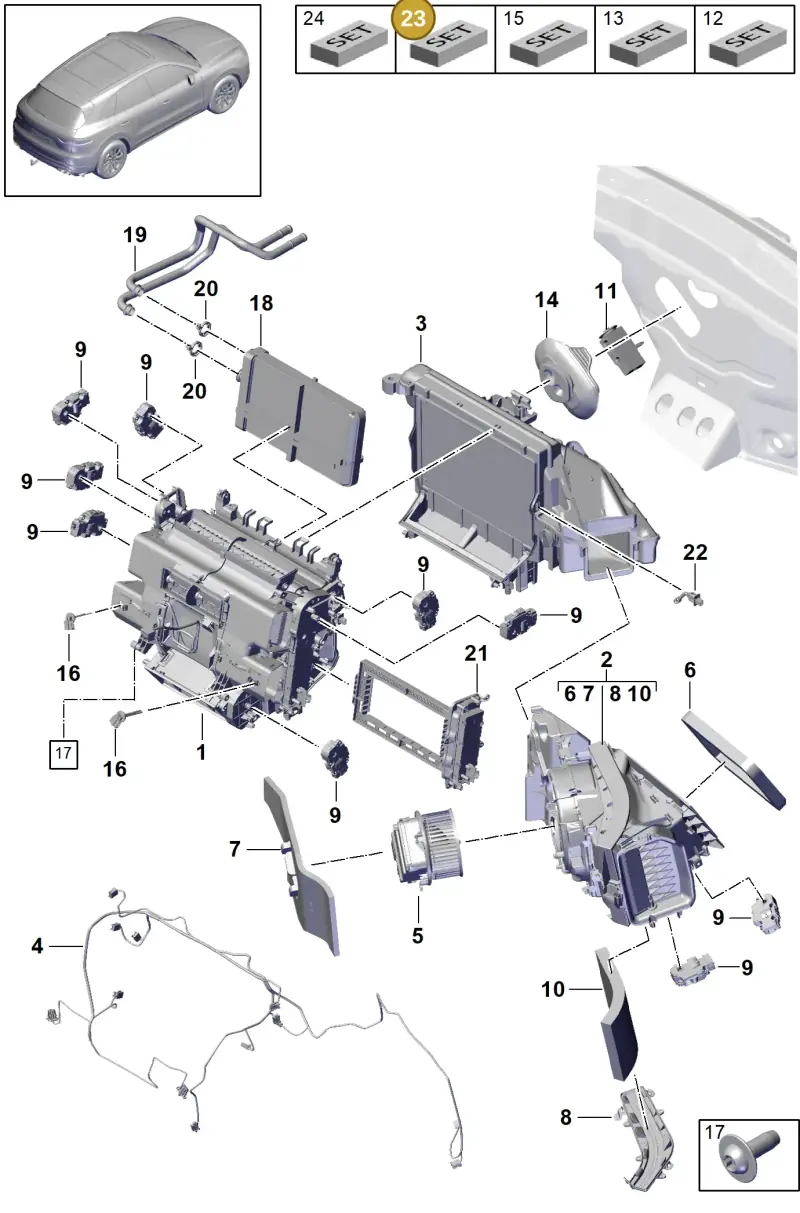 PAB898333B Porsche Repair Set