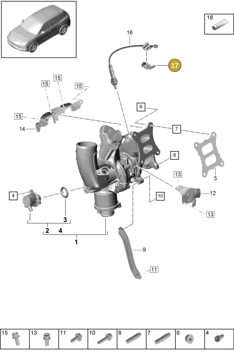 PAB906217A Porsche Holder for Lambda Probe