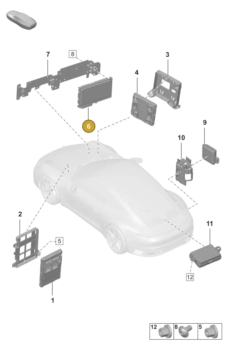 PAB907107A Porsche Control Unit for Driver Assistance Systems