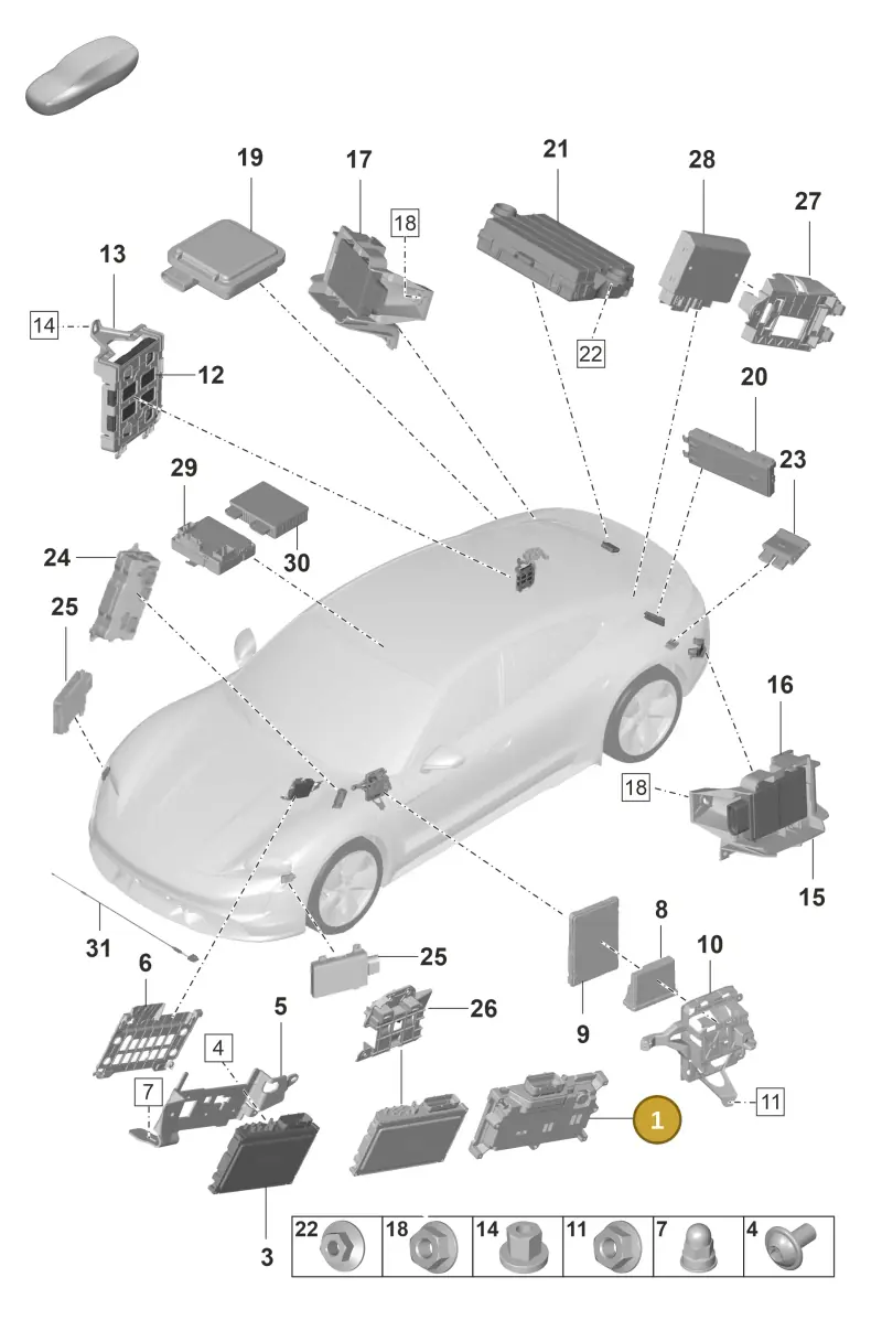 PAB907107D Porsche Control Unit for Driver Assistance Systems