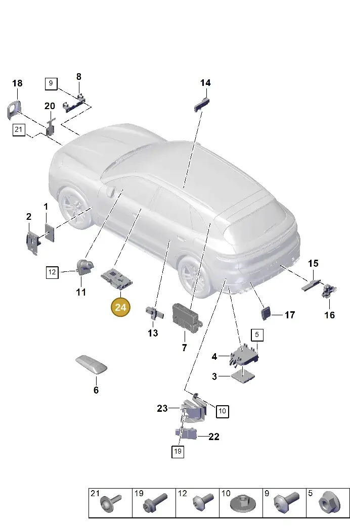 PAB907108C Porsche Control Unit for Driver Assistance Systems