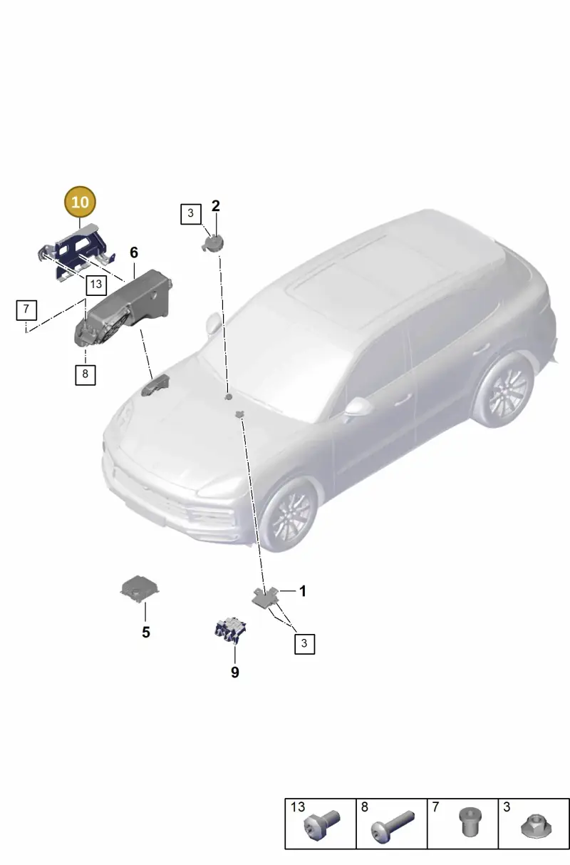 PAB907221 Porsche Retainer for Control Unit