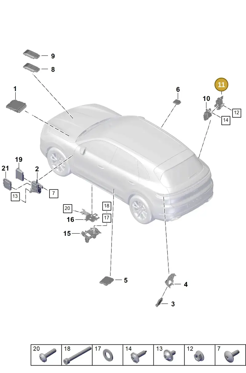 PAB907361 Porsche Retainer for Control Units