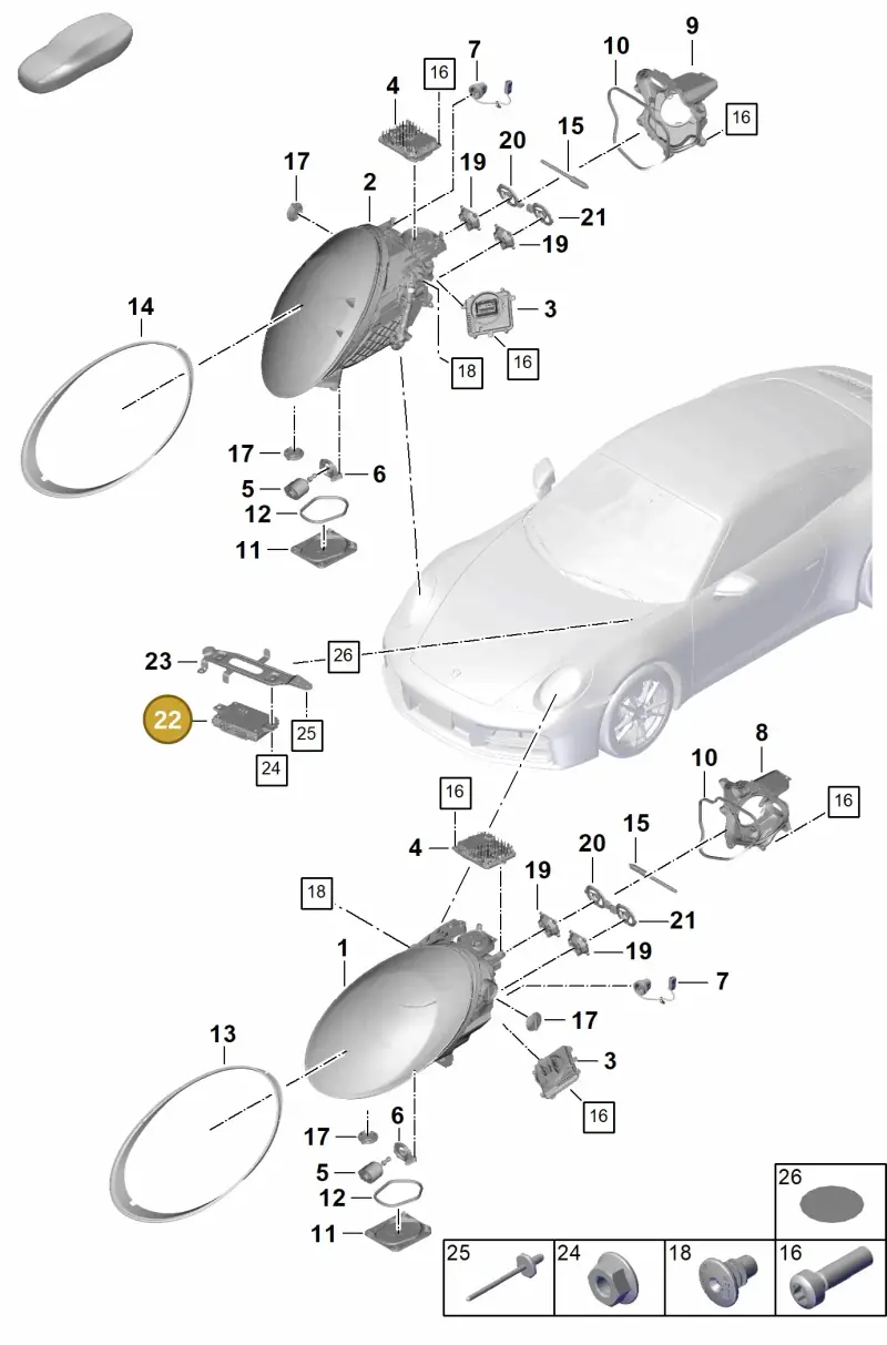 PAB907399B Porsche Control Unit for LED Headlight