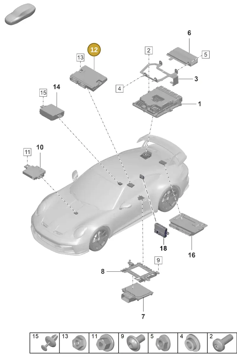 PAB907468Q Porsche Control Unit for Gateway