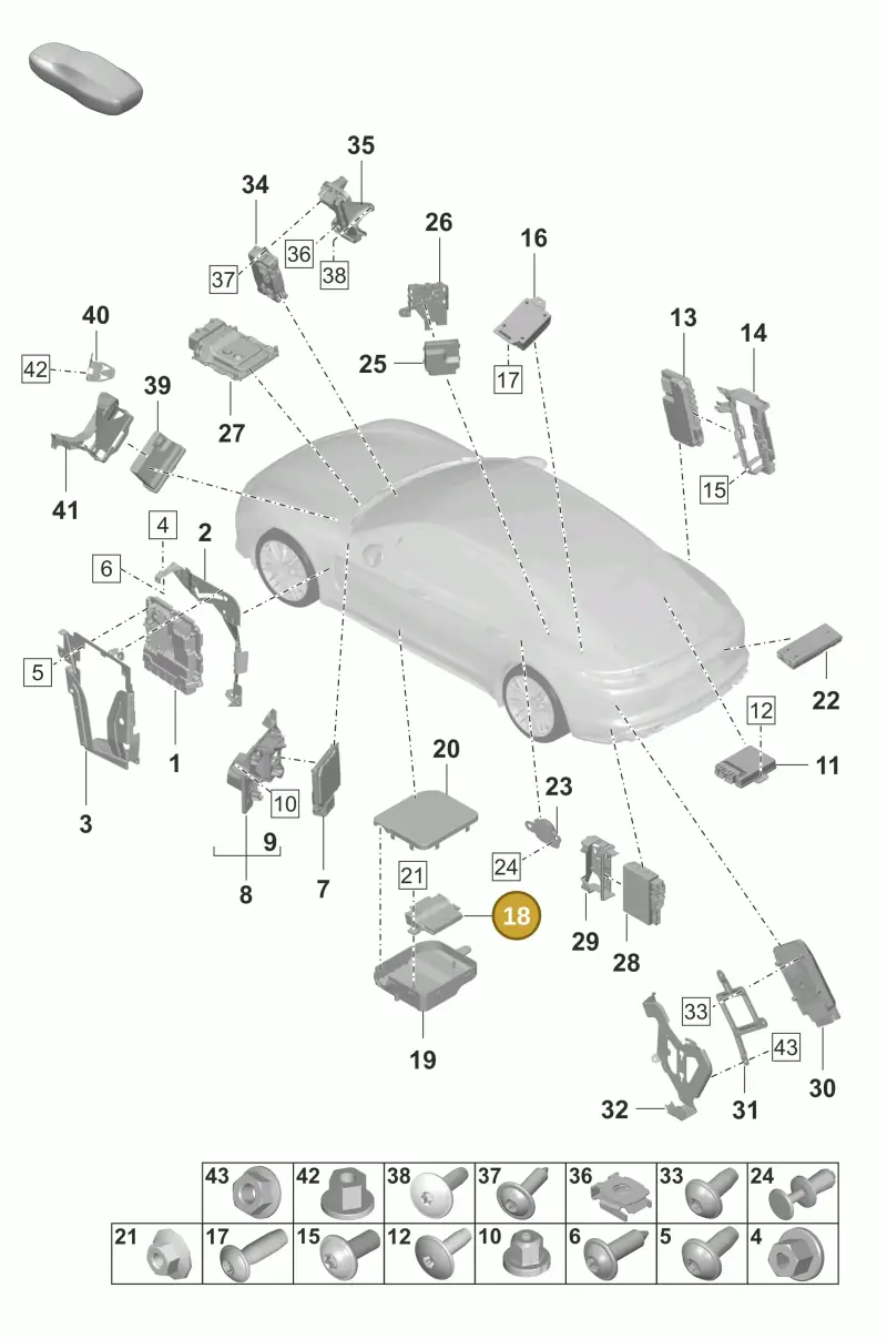 PAB907468S Porsche Control Unit for Gateway