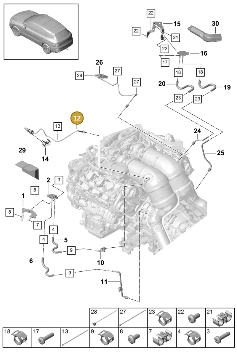 PAB919529D Porsche Exhaust Gas Temperature Sender