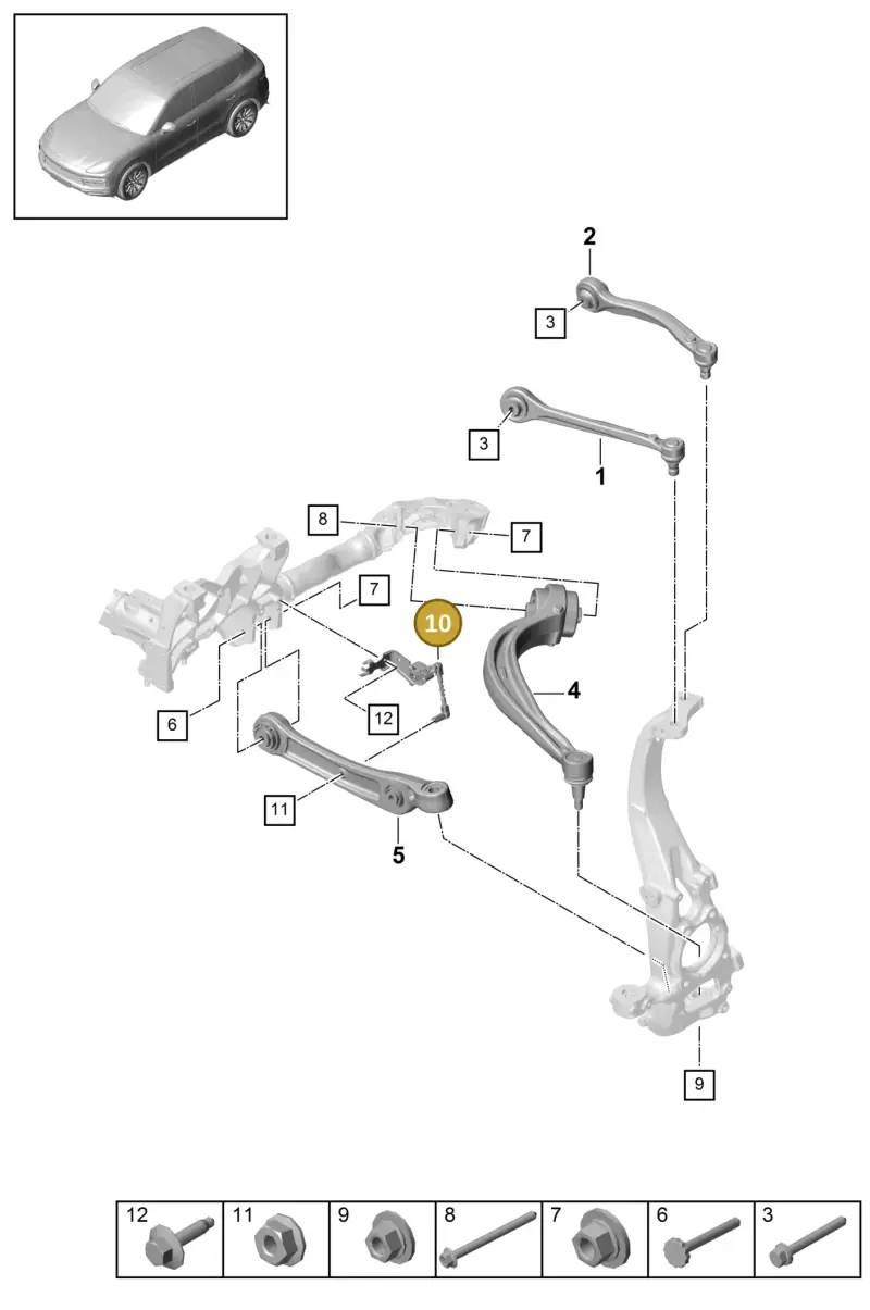 PAB94128601 Porsche Level Sensor with Poles