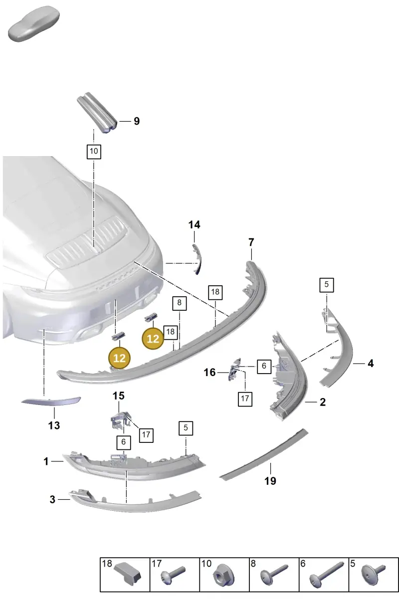 PAB943021 Porsche LED Licence Plate Light