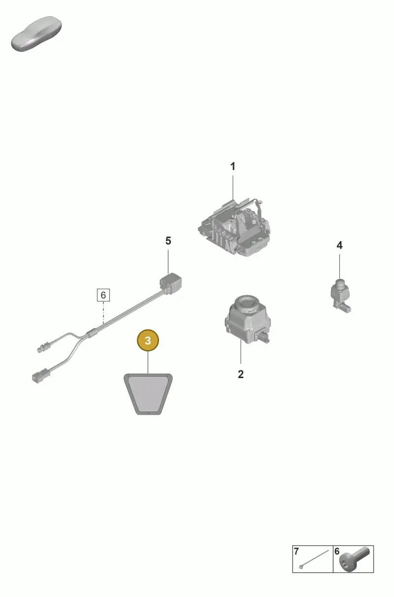 PAB955609 Porsche Silicone Padding for Front Camera