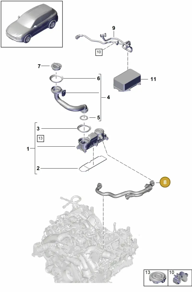 PAC103210E Porsche Breather Line