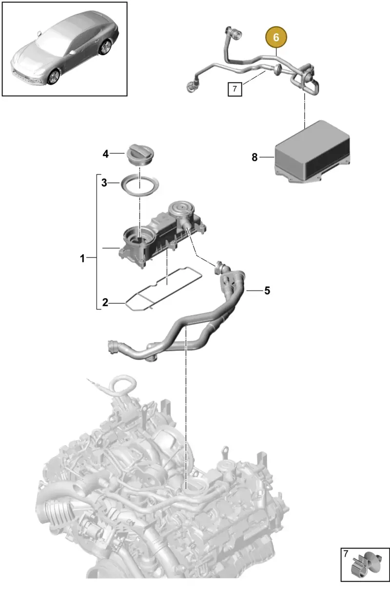 PAC103217D Porsche Breather Line